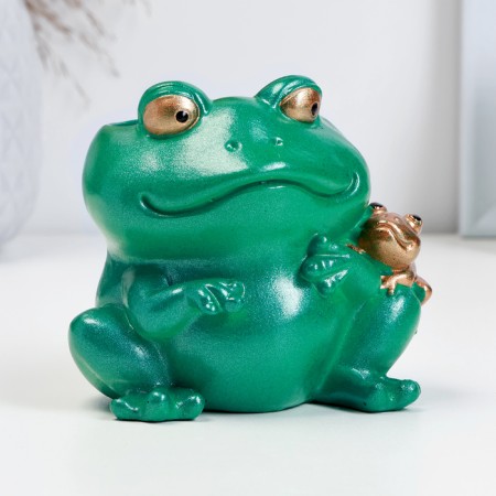 Cashpo Figure "Frogs" Green Bronza, 9cm-1