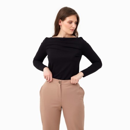 Women's longliva Minaku: Basic Line Black Color, Rr. 48