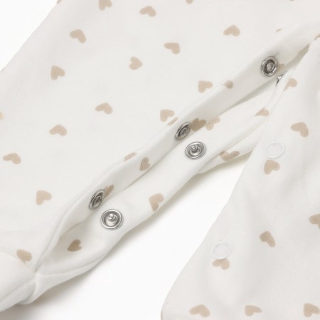 Details for children with open legs, beige color/hearts, height 80 cm-3