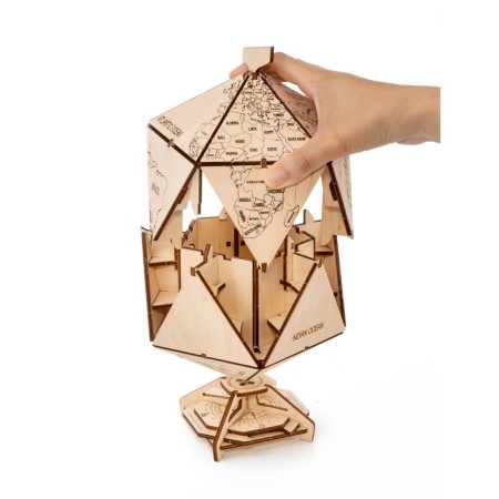 Designer Wooden 3D Ewa Globe Icosahedron with a secret (box, safe)-14