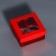 Box for 4 sweets red glitter, 8.5 x 8.5 x 4 cm. Confectionery packaging