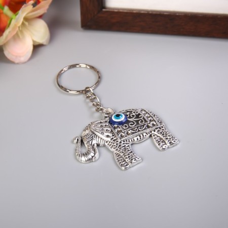 Keychain metal "Indian elephant" carved 3.8x5 cm-1