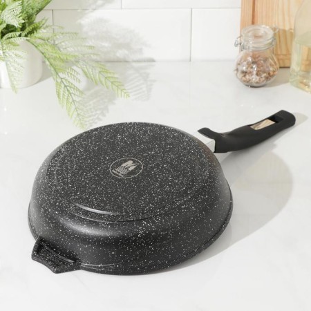 Granite Black Granite INDUCTION PRO, D = 24 cm, plastic handle, anti -stick coating, black color-4