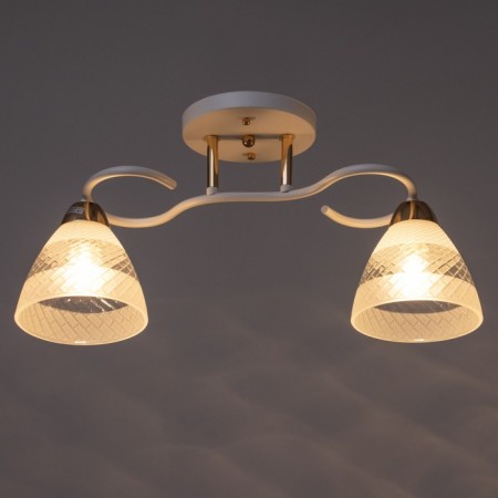 Linda chandelier 2x60W E27 white, gold 47x16x23cm-2