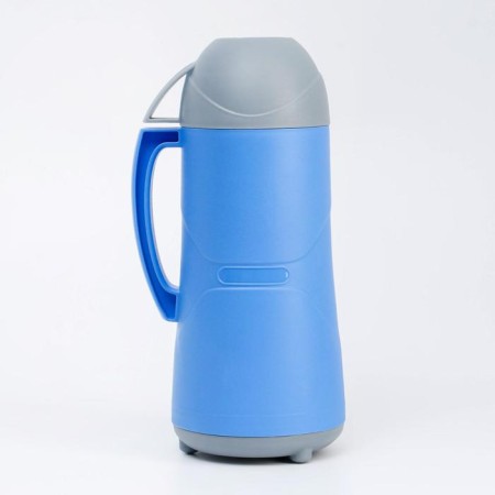 Thermos 1 l, with a glass flask, retains heat 8 hours, 30 x 16 cm, blue