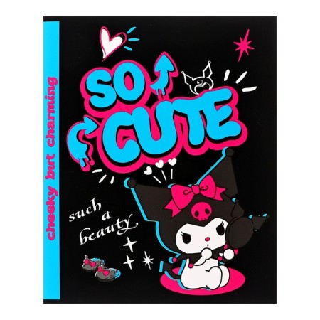 Notebook of 48 sheets in the Kuromi cage, cardboard cover, Soft-Touch lamination, whiteness 92%, block 60 g/m2, mix-3