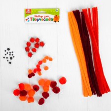 Set for creativity from wire with pile, pompons, eyes No. 8, color mix