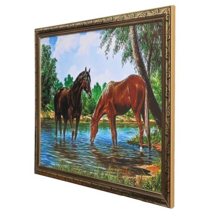 The picture "Horses on a watering" 56x76cm.-6