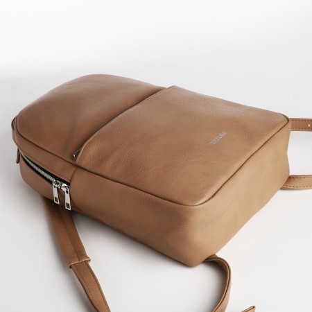 Textura zipper on the zipper, external pocket, beige color-2