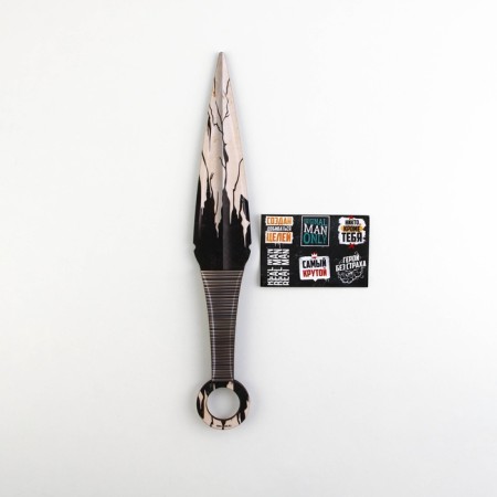 Wooden weapons, children's souvenir “cracks”, Kunai knife, with stickers, 26 x 4 cm-1