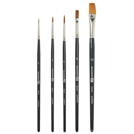 System of Synthetics 5 pieces, Brauberg Art Classic, round No. 1, 2, 3; Flat No. 6, 12-1