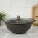 Kazan, 4.5 l, glass cover, cast handles, anti -stick coating, coffee marble color