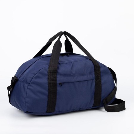 Sports bag with lightning, without lining, external pocket, blue color