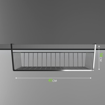 Mesh -mounted mesh -mounted basket on a shelf of a share, 40 × 25 × 14 cm, color chromium-3