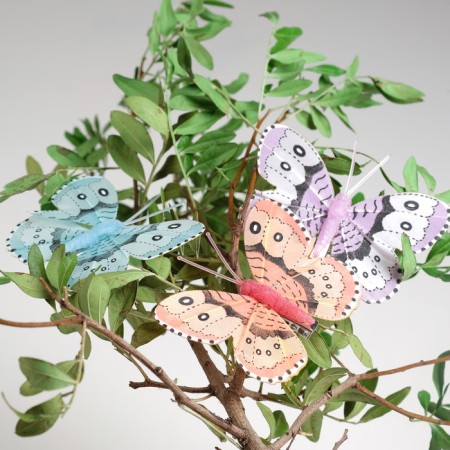 A butterfly for decor and floristry, on a clothespin, plastic, mix, 1 pc., 5 cm and 8 cm-2