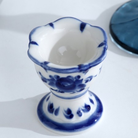 Egg stand, 6.5 × 7.5 cm, gzhel-3