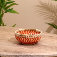 Вазочка плетёная, из бамбука 14х14х6 см