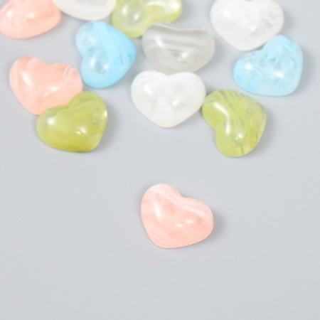 Decor for creativity Plastic "Hearts" glossy set 15 pcs mix 1.5x1.2x0.5 cm-1