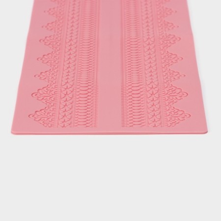 Axing rug of Dolyana "Lace", silicone, 38.7 × 16.5 cm, pink color-2