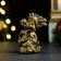 Figure "Dragon with a Christmas tree" Old gold, 6x4x4cm