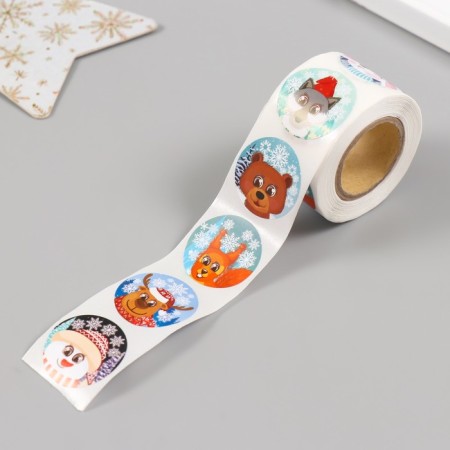 New Year Stick Paper "Snowman and Beast" d = 2.5 cm 252 pcs in the roll-4