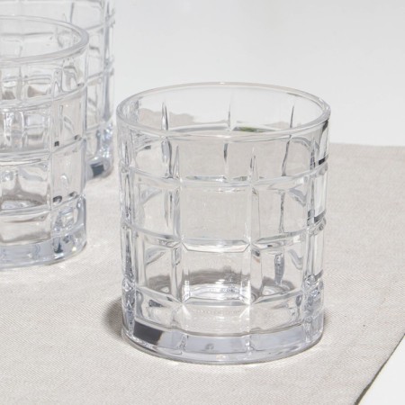 A set of low glasses "Quadro", glass, d = 8.5 cm, h = 9.5 cm, 320 ml, 6 pcs-1