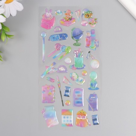Stickers for creativity plastic "School accessories" 9.3x20.4 cm-1