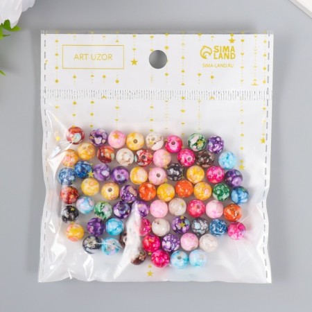 Beads for creativity plastic "Marble. Assorted" d = 0.8 cm set 20 g-3