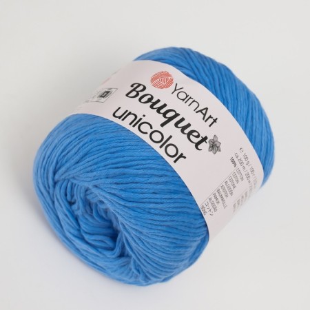 Yarn "Bouquet Unicolor" 100% cotton 200m/100g (3223 blue)-1
