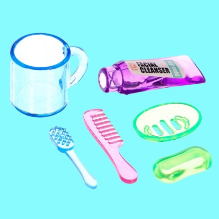 A set of furniture for dolls "Bathroom", a bathroom, a sink, a post -decker-9
