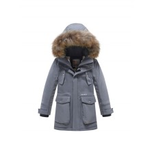 Winter park for a boy, height 128 cm, gray color