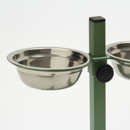 A stand with bowls, 2 x 250 ml, height 25 cm, collapsible, green-3