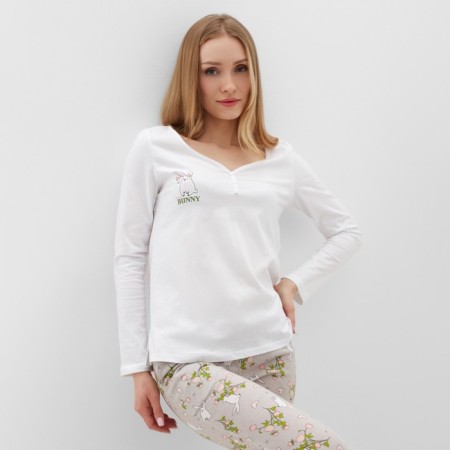 Pajamas female, white/gray color, size 46-48-1