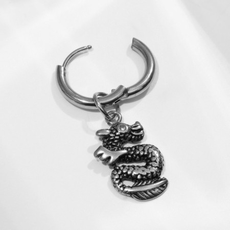 Piercing in the ear "Ring" Dragon, d = 18 mm, color silver-1