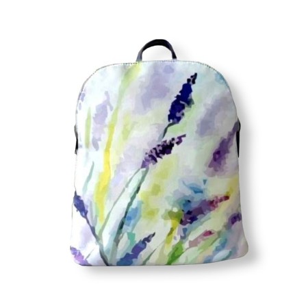 Backpack, 2 parts with lightning, lilac color "flowers"-1
