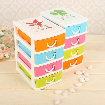 Mini - chest of drawers for trifles 4 sections "Rainbow", 13 × 9 × 14.5 cm, color mix-10
