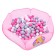 Balls for dry pool with a pattern, ball diameter 7.5 cm, set 150 pieces, pink, white, gray color