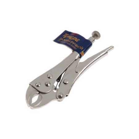 Manual tundra clamp, semicircular capture, with a latch, 125 mm-4