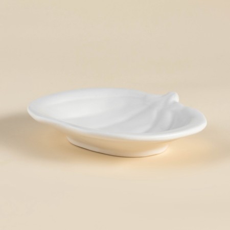 SL Home plate "Autumn Breeze", 13 × 11 × 2.5 cm, ceramics, white color-2
