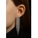 Hanging earrings with rhinestones "Waterfall" a large square, white color in silver, 10 cm