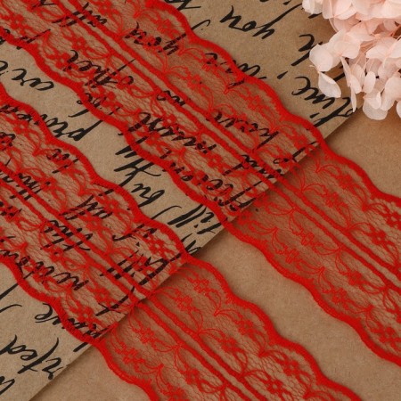 Capricon lace, 45 mm × 10 ± 1 m, red color-1