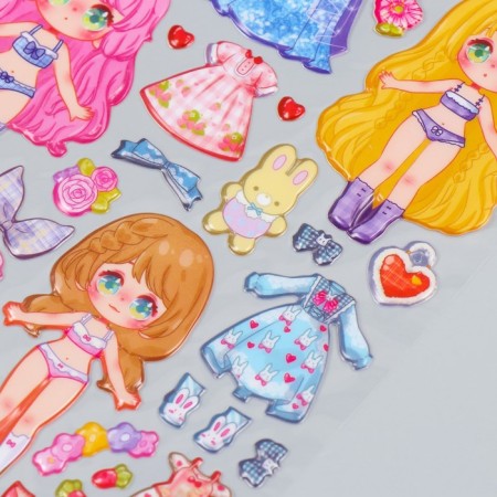 Plastic sticker 2 sheets "Wardrobe of the Little Princess" MIX 29x30.5 cm-1