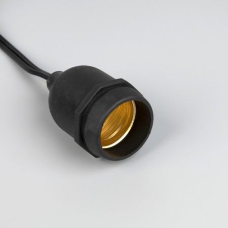 Girland "Retro BelT-LIT" with overhangs 10 and 20 cm, 10 m, IP54, UMS, 2W, dark thread, step 50 cm, E27 (without lamps), 220 V-3