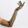Carnival accessory- transparent gloves, dark green color