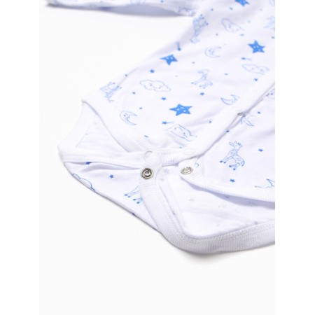 Body baby with a long sleeve "Giraffes", white/blue color, height 62-3