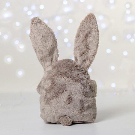 Soft toy "Bunny Mila", with sequins, 16x8x17 cm-3