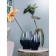 Decorative vase of glass with spraying, 15 × 15 × 20 cm, gray-black color