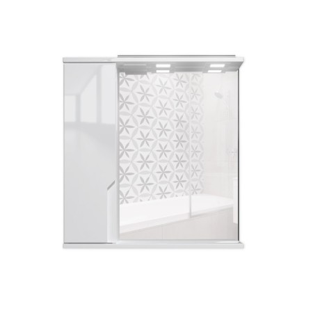 Mirror cabinet for bathroom dominoes Optima 65, with backlight, left glossy