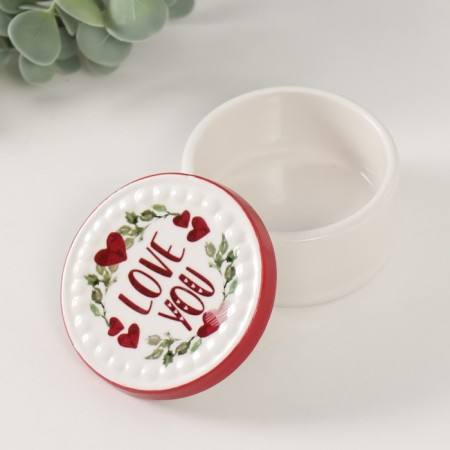 Coramics Coramics "Plant Wreath with Hearts - Love You" 7.5x7.5x4.5 cm-1