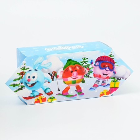 New Year. Gift box New Year's Enterprise large "Smeshariki" license 9.8 x 7 x 17.8 cm (+9 cm).-1